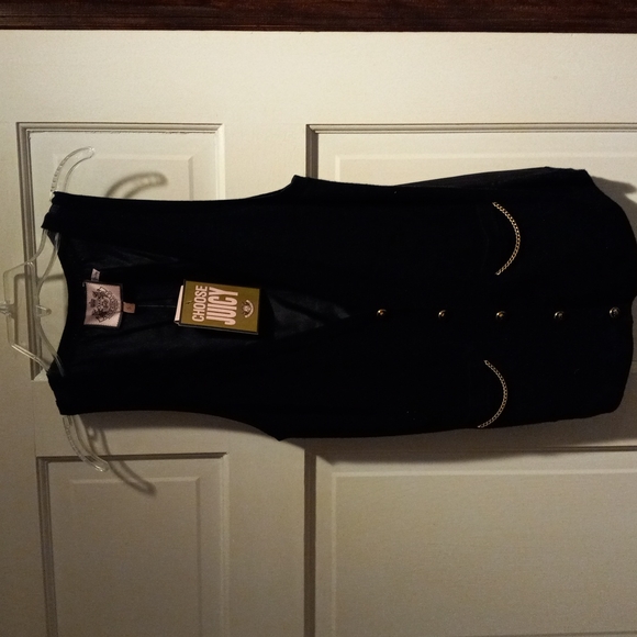 NWT JUICY COUTURE BLACK & GOLD SLEEVELESS VEST - Picture 4 of 6